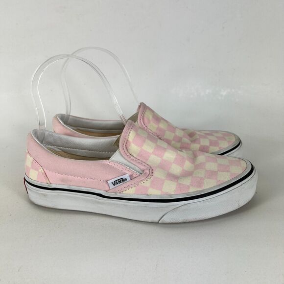VANS Classic Slip-On Shoes Women 6 Pink Checkerboard Canvas Elastic Side Comfort - Picture 2 of 12